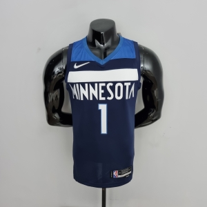 75th Anniversary Minnesota Timberwolves Edwards #1 Royal Blue NBA Jersey