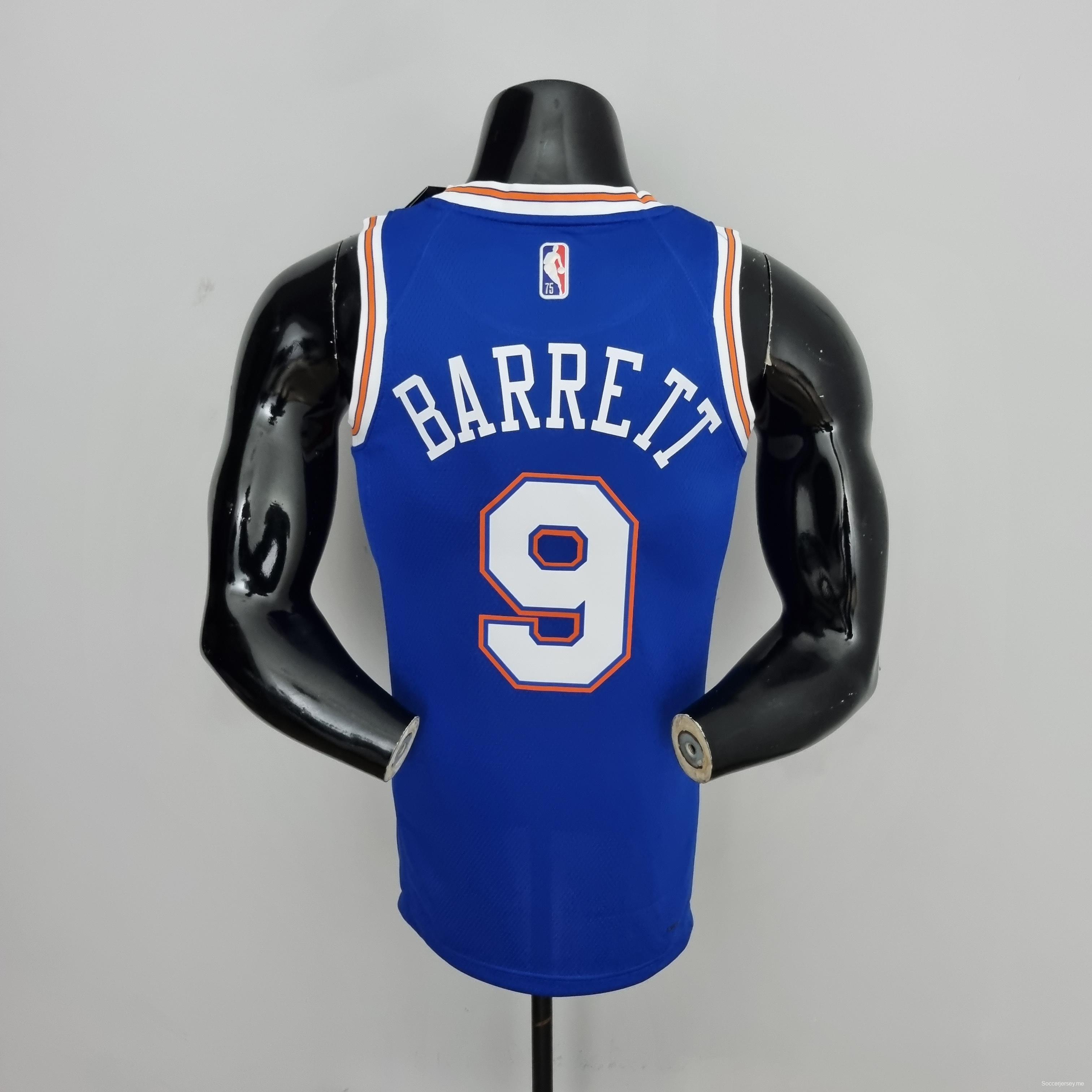 75th Anniversary Barrett#9 New York Knicks Jordan Limited Blue NBA Jersey