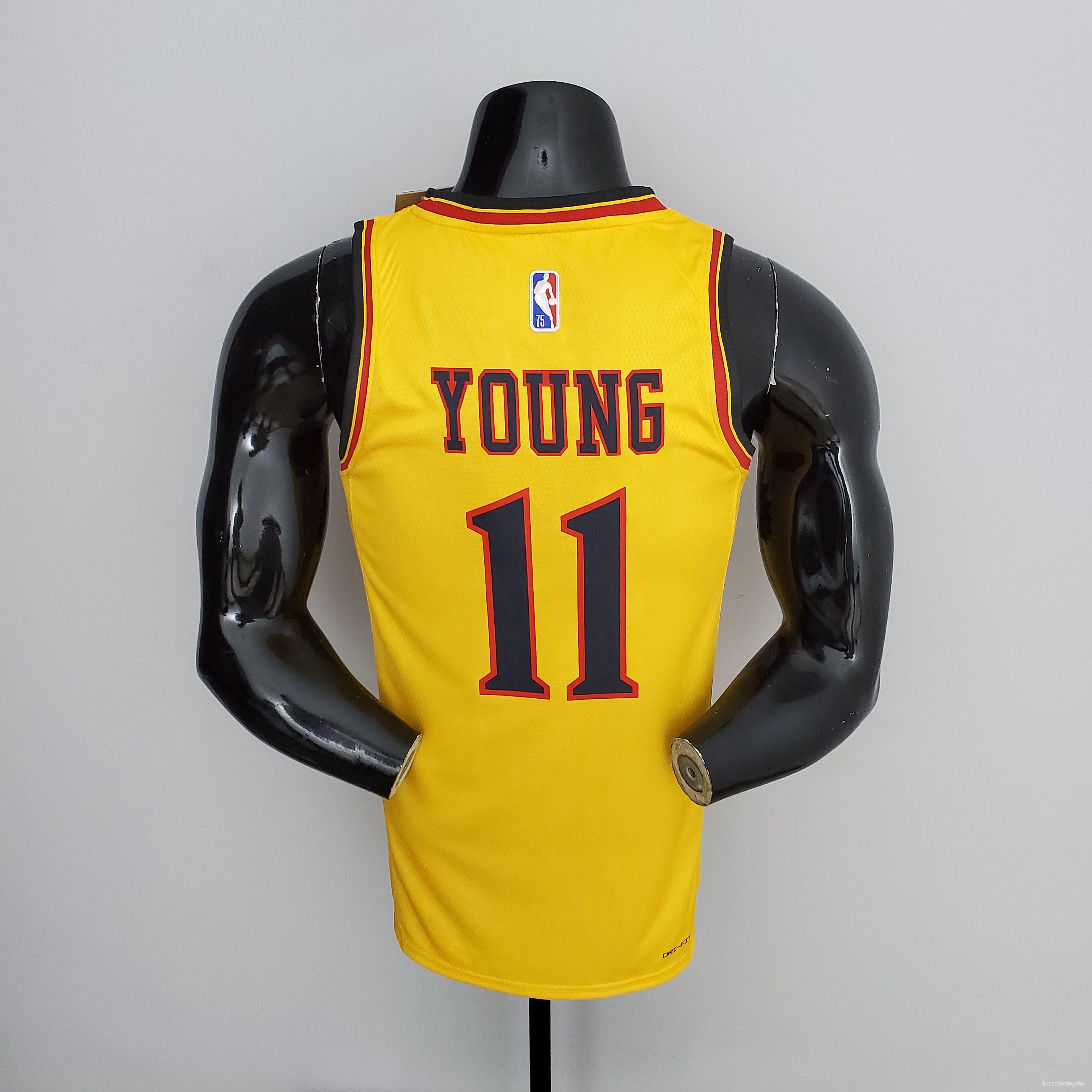 75th Anniversary 2202 Season Atlanta Hawks City Edition Yellow NBA Jersey