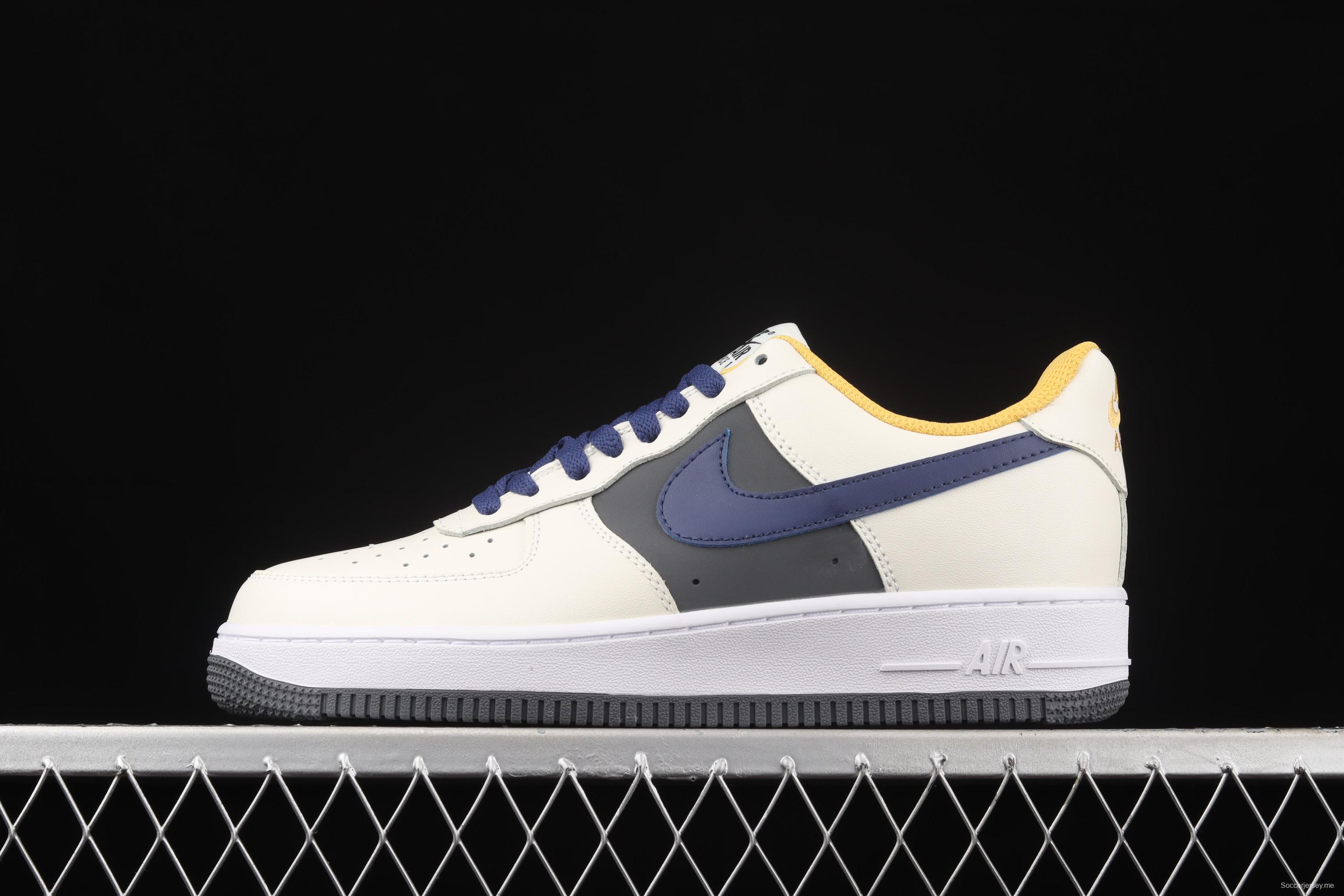 NIKE Air Force1'07 Low beige blue gray low upper board shoes CK7214-101