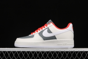 NIKE Air Force 1' 07 Low gray-red pigeon color matching low-top casual board shoes CT3427-900