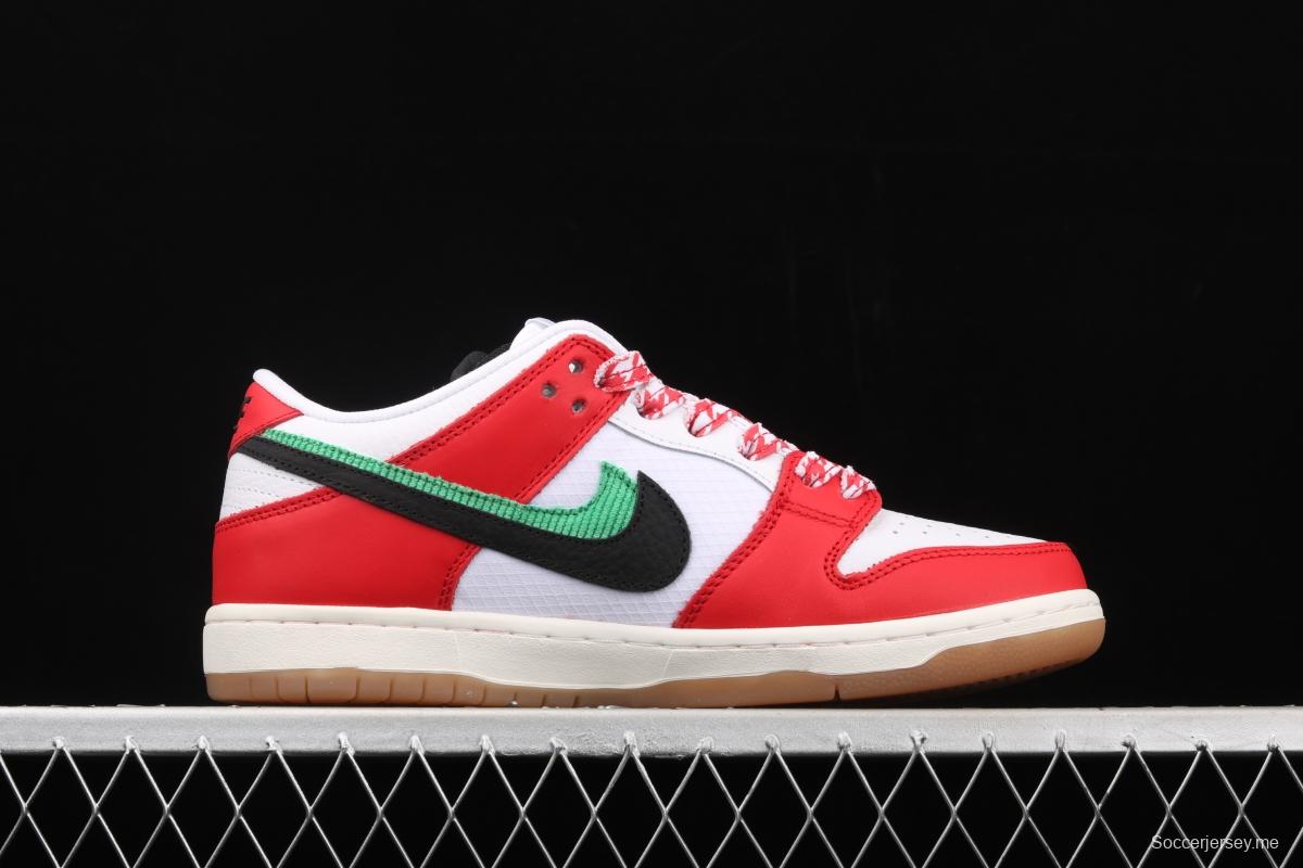 Frame Skate x NIKE SB DUNK Low Habibi white and red double hook dunk series retro low side leisure sports skateboard shoes CT2550-600