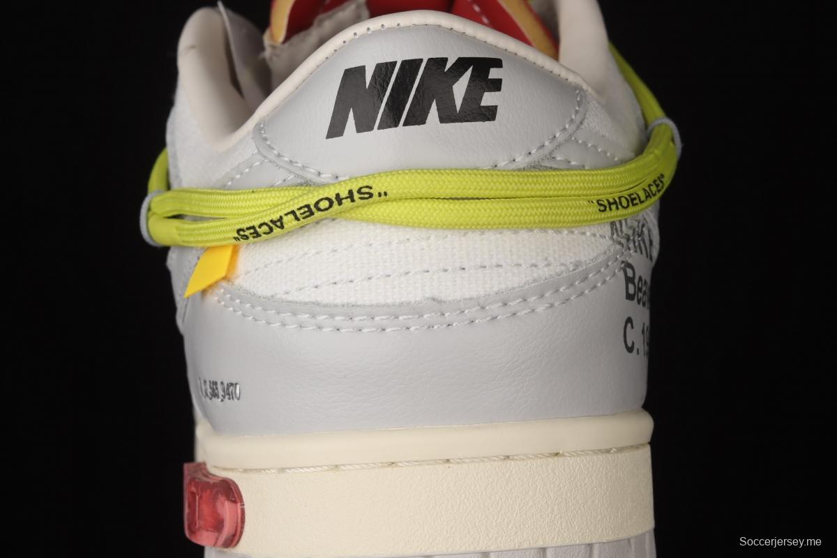 OFF-White x NIKE DUNK Low 04 of 50 OW Grey Leisure Sports Skateboard shoes DM1602-106