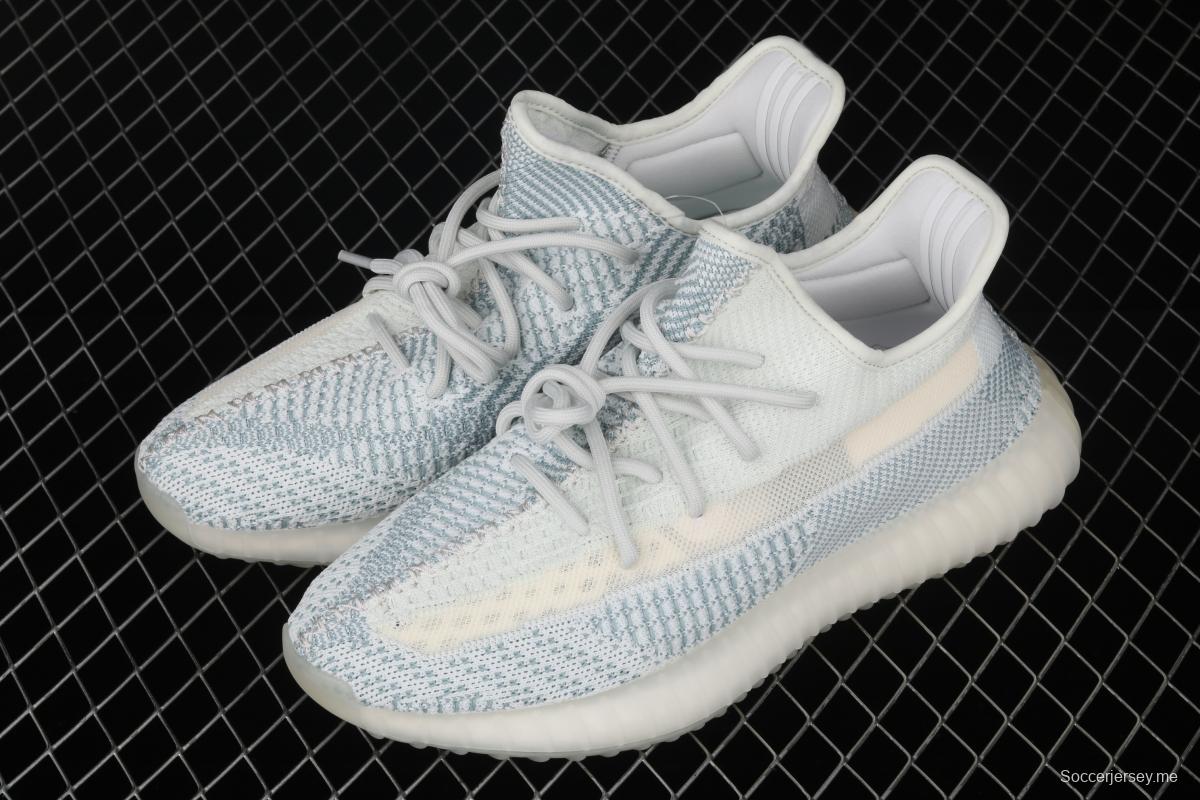 Adidas Yeezy 350 V2 Boost Basf FW3043 Darth Coconut 350 second generation hollowed-out silk ice blue color BASF Boost original