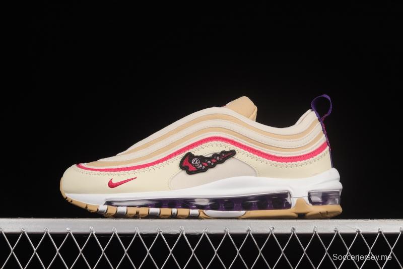 NIKE Air Max 97 Air Sprung Iron Grey Beige Embroidery Bullet Air Cushion Sports Running Shoes DH4759-200