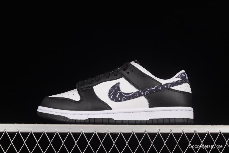 NIKE SB DUNK Low Black Paisley Black and White Panda Cashew Flower SB Buckle Shredded Backboard Fashion Casual Sneakers DH4401-100