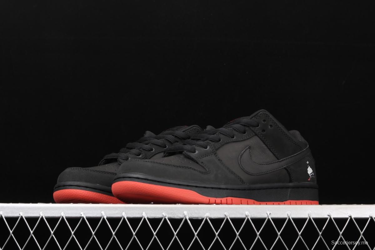 Black Pigeon x NIKE SB DUNK low Trd QS black pigeon retro low-side leisure sports skateboard shoes 883232-008