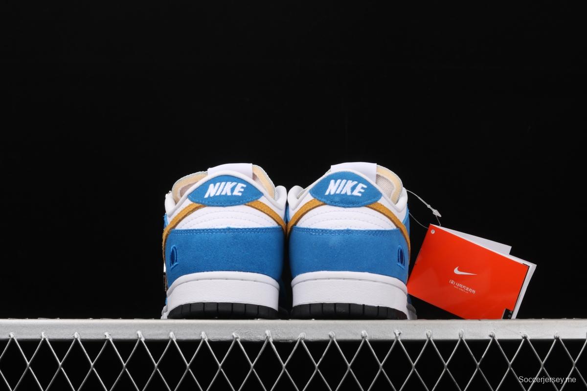 Kasina x NIKE SB DUNK Low co-signed blue and yellow retro low-top leisure sports skateboard shoes CZ6501-100