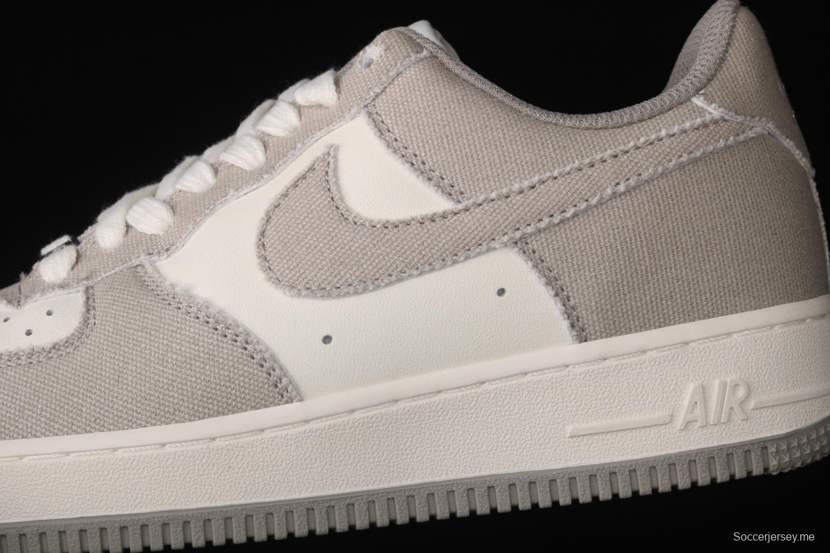 NIKE Air Force 1x07 sail leather spliced low-top casual board shoes BQ5806-228