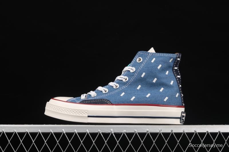 Converse Chuck 70s denim electric embroidered high-top casual board shoes 171064C