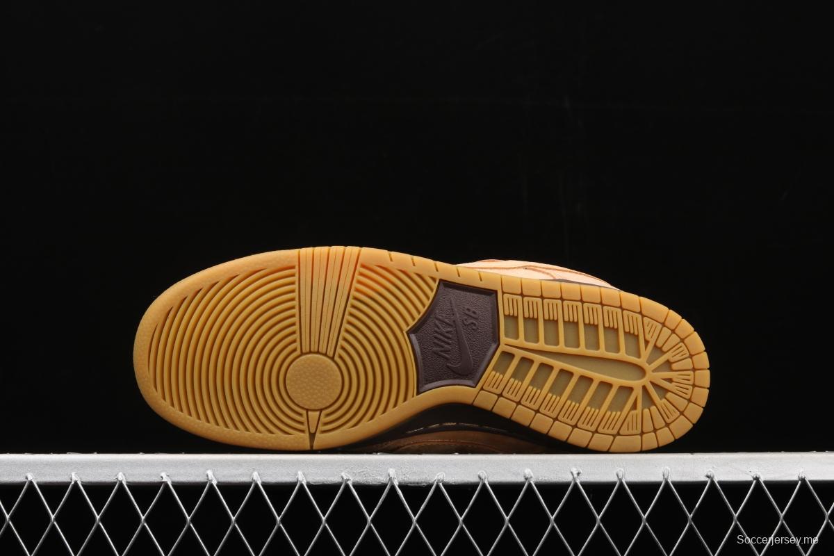 NIKE SB DUNK Low Pro wheat color deciduous yellow low-top sports skateboard shoes 883232-700