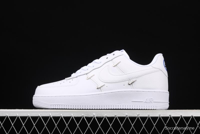 NIKE Air Force 11607 Low All white joint name small silver hook low-top casual board shoes CT1990-100