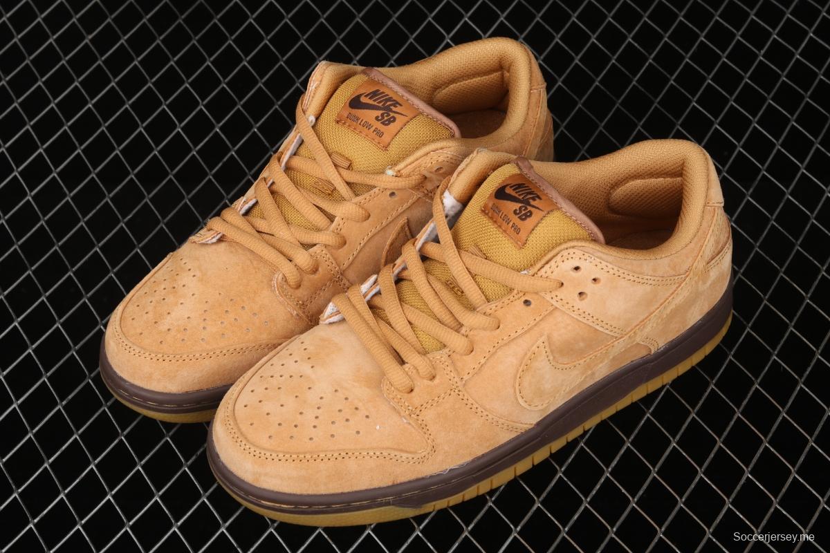 NIKE SB DUNK Low Pro wheat color deciduous yellow low-top sports skateboard shoes 883232-700