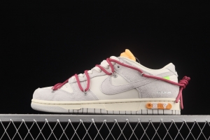 OFF-White x NIKE DUNK Low OW white gray leisure sports skateboard shoes DJ0950-114,