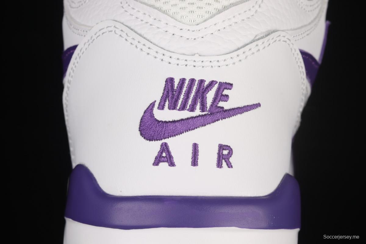 NIKE Air Flight 89 White and Purple Air cushion Basketball shoes CN0050-101