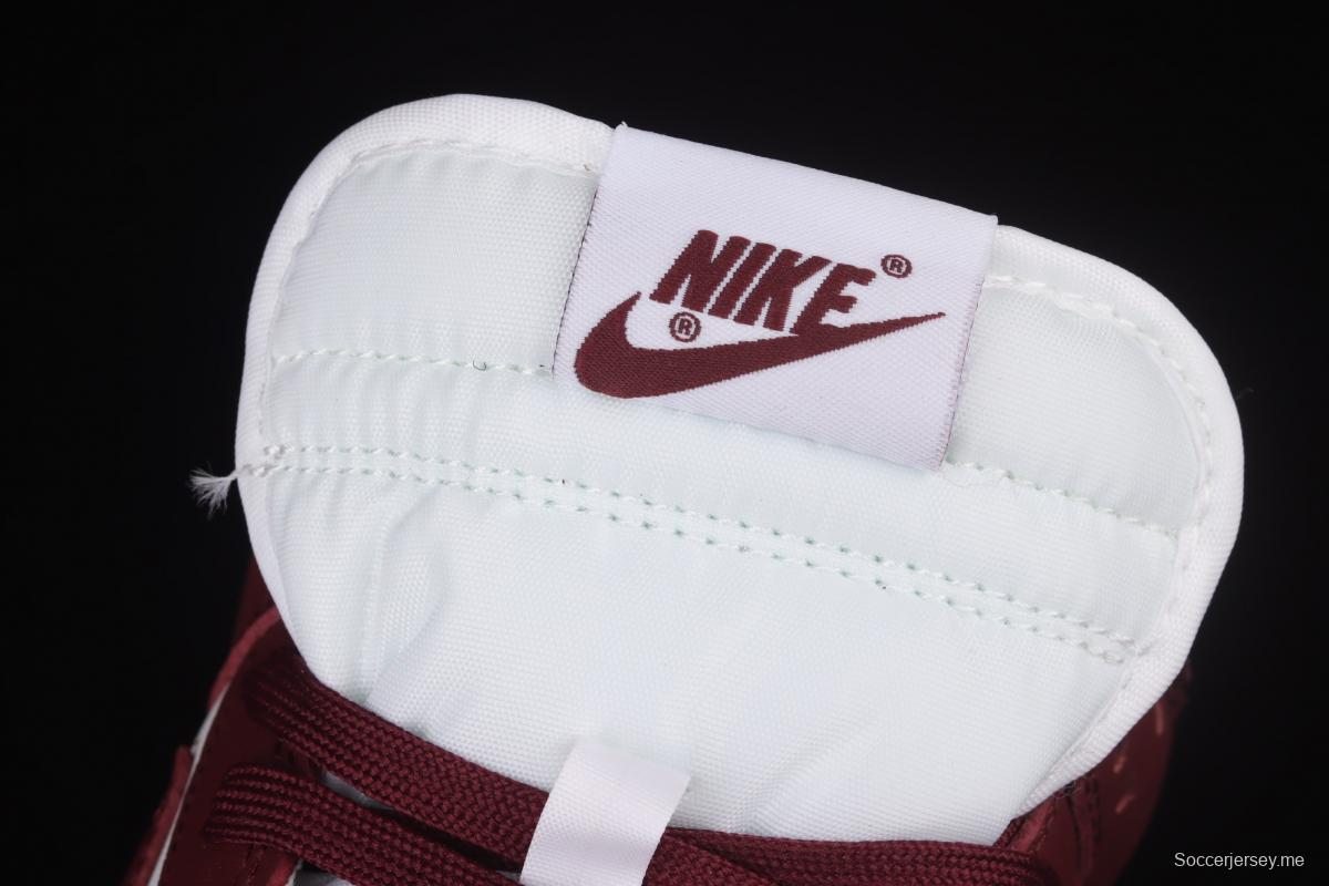 NIKE SB DUNK Low Prm wine red and white color SB buckle rebound fashion leisure board shoes DD1503-108