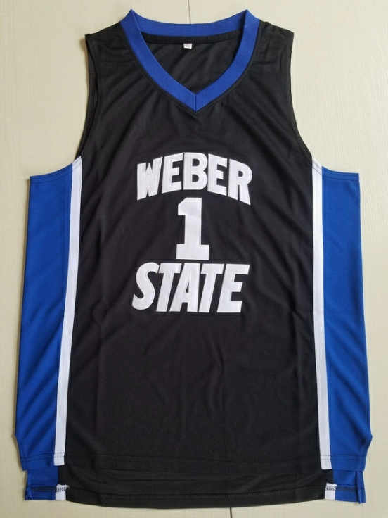 Damian Lillard 1 Weber State College Black Basketball Jersey
