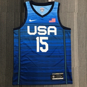 Thai Version Men's Devin Booker Navy USA Basketball Player Jersey