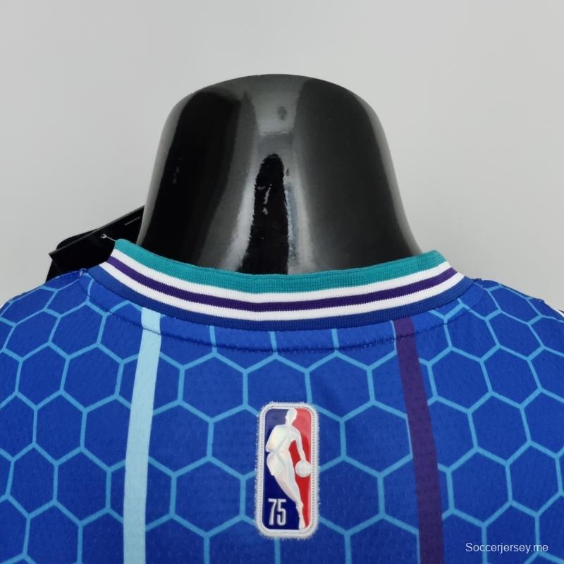 2022 BALL # 1 قميص تشارلوت هورنتس تشارلوت هورنتس إصدار المدينة الأزرق من الدوري الاميركي للمحترفين
