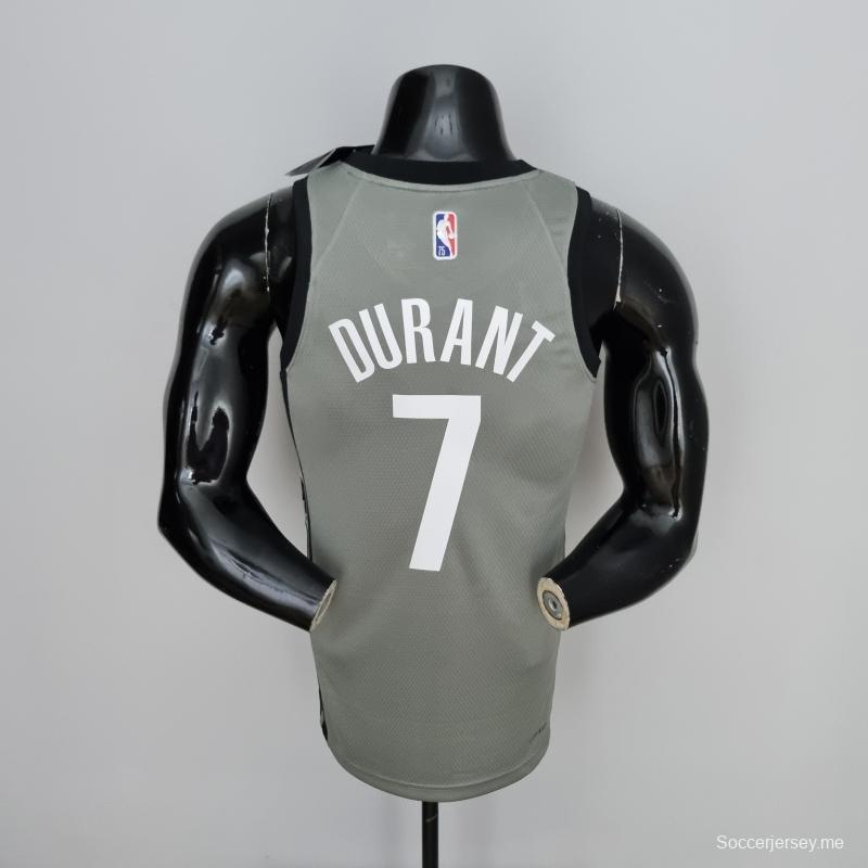 قميص دوري بروكلين نتس بروكلين نتس رقم 75th Anniversaryth Anniversary Durant #7 إصدار مدينة بروكلين نتس إصدار المدينة الرمادي من الدوري الاميركي للمحترفين
