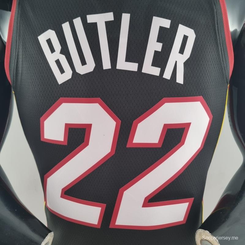 الذكرى ال75 لميامي هيت ميامي هيت BUTLER#22 قميص دوري كرة السلة الأمريكي للمحترفين الأسود
