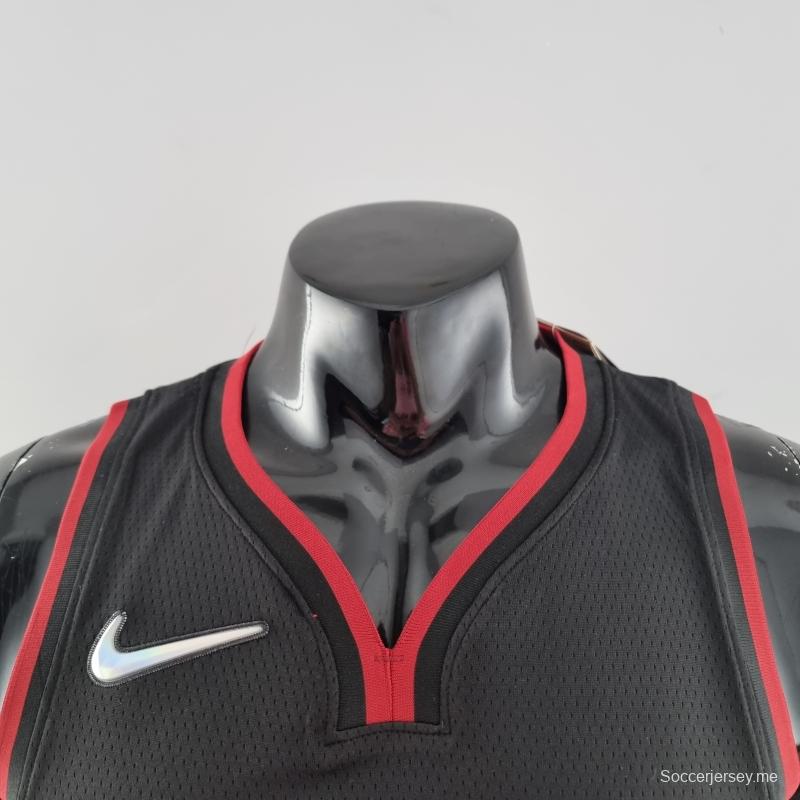 قميص الذكرى 75 لميامي هيت ميامي هيت ADEBAYO#13 قميص دوري كرة السلة الأمريكي للمحترفين أسود
