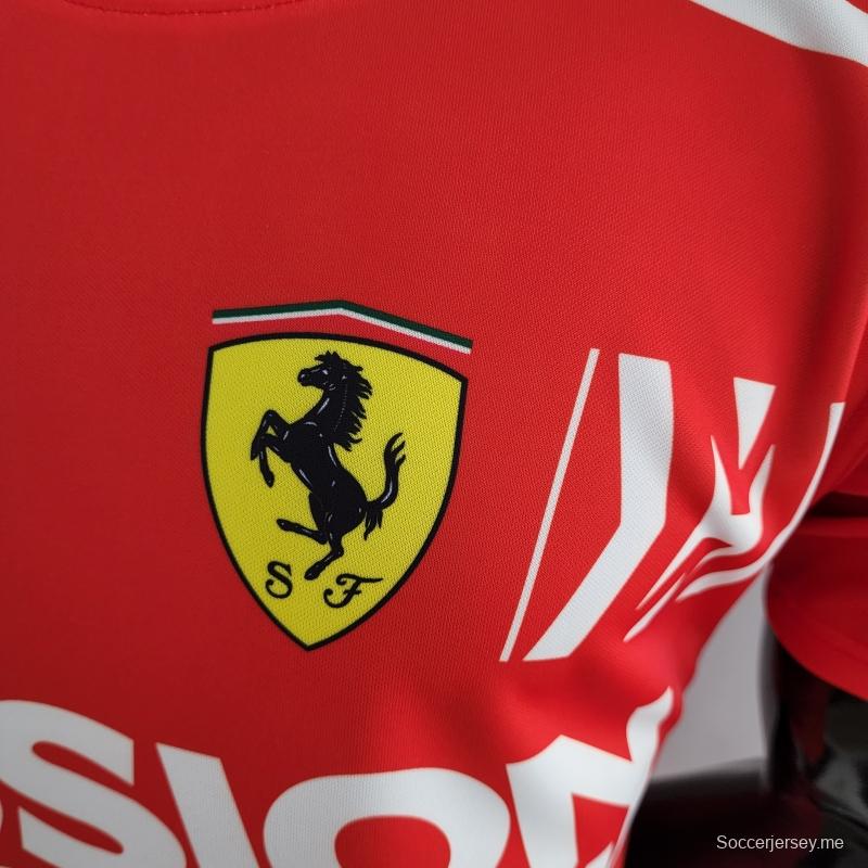 2022 قمصان فيراري F1 F1 فيراري باللون الأحمر الراعي الكامل #0007
