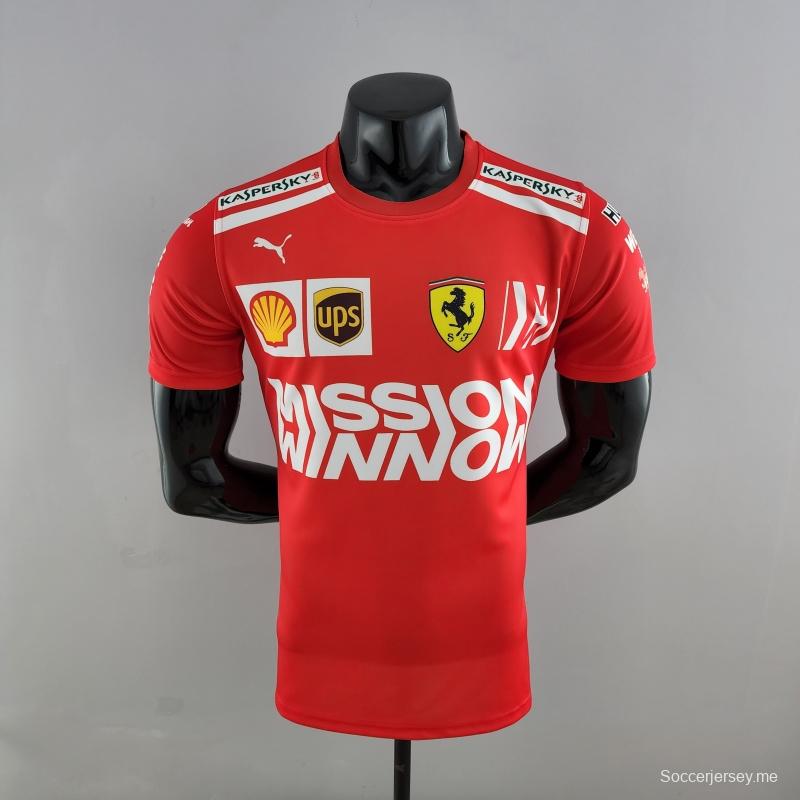 2022 قمصان فيراري F1 F1 فيراري باللون الأحمر الراعي الكامل #0007
