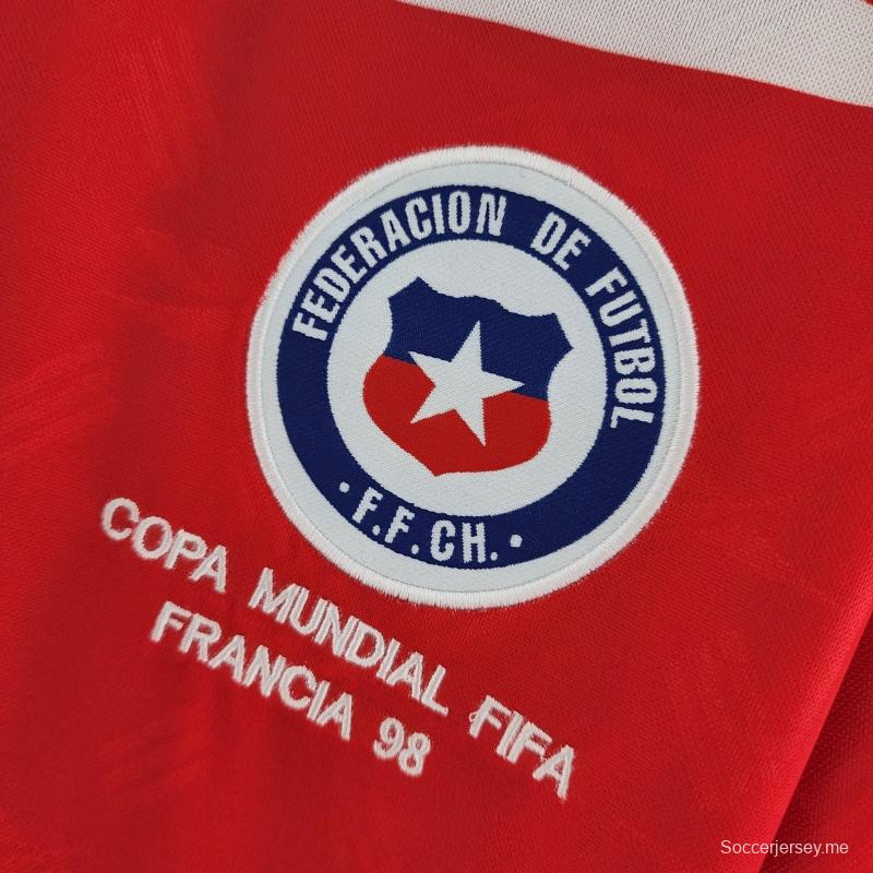قميص بأكمام طويلة ريترو 1998 قميص منتخب تشيلي لكرة القدم الرئيسي
