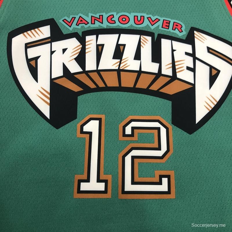 قميص كرة السلة ممفيس جريزليز ممفيس جريزليز الأخضر للرجال رقم 12 جا مورانت #12 من الدوري الأمريكي للمحترفين
