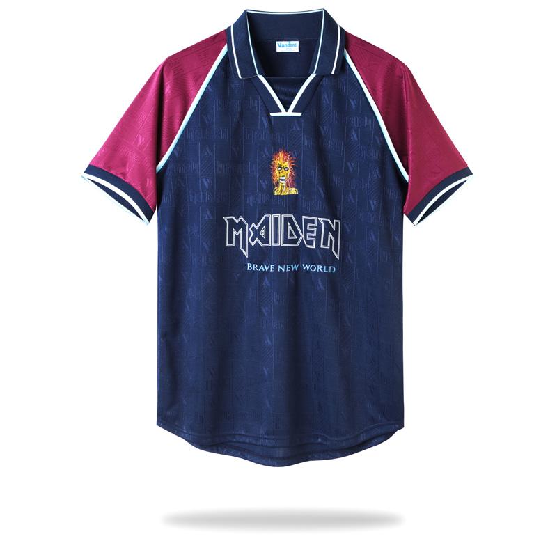 قميص وست هام يونايتد 99/01 ريترو 99/01 مع آيرون مايدن مايدن
