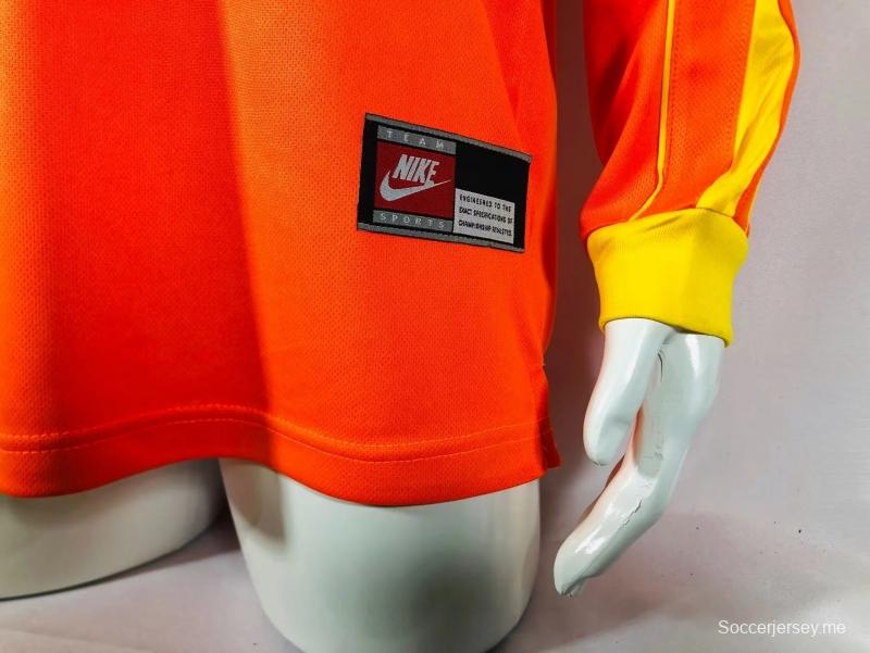 قميص حارس مرمى البرازيل 1998 ريترو برتقالي اللون برتقالي اللون
