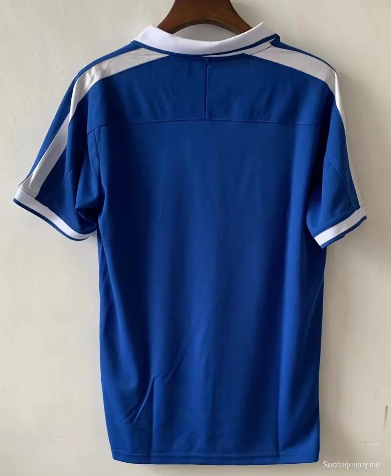 قميص أزرق ريترو 1970 البرازيل أزرق اللون أزرق قديم
