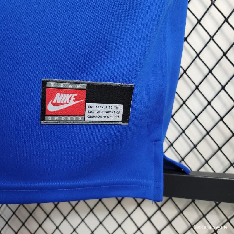 قميص أزرق ريترو 1997 البرازيل أزرق اللون أزرق قديم
