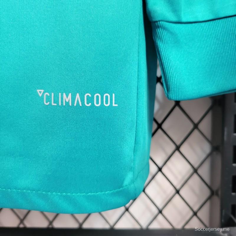 قميص ريترو طويل الأكمام 17-18 ريال مدريد الثالث أزرق اللون الأزرق
