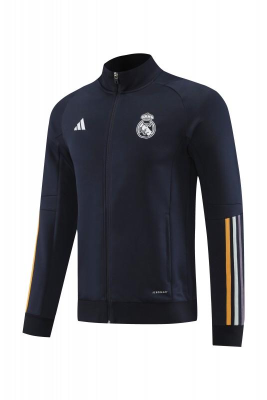 23 24 23 24 ريال مدريد أزرق داكن كامل السحاب + بنطلون + بنطلون
