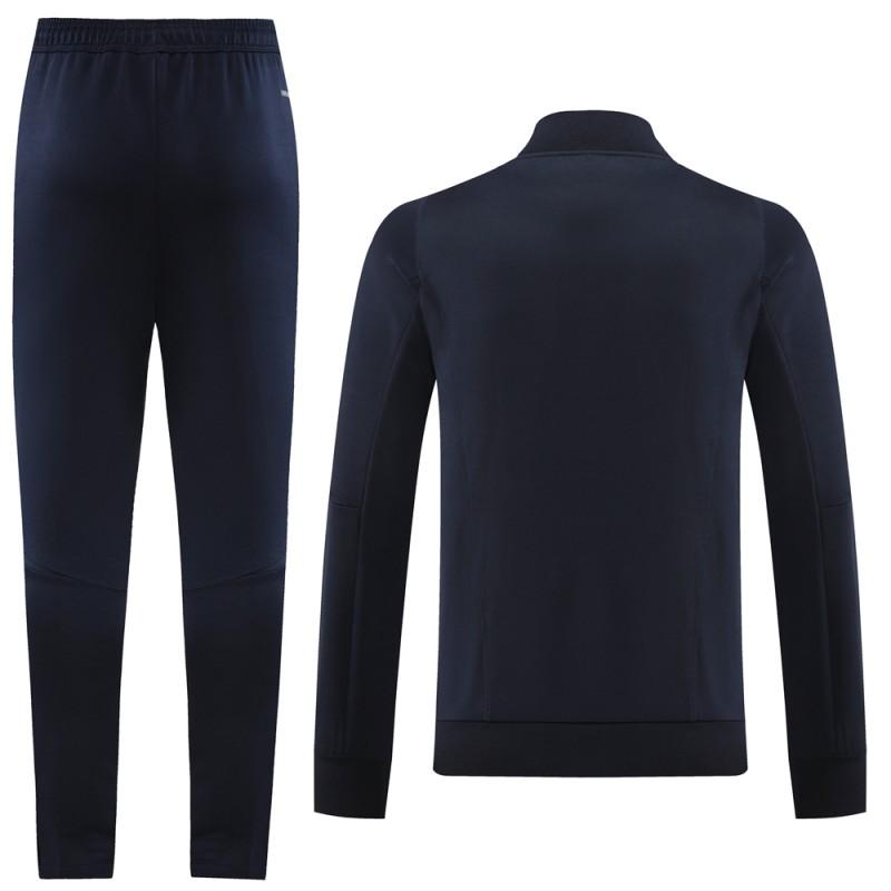 23 24 23 24 ريال مدريد أزرق داكن كامل السحاب + بنطلون + بنطلون
