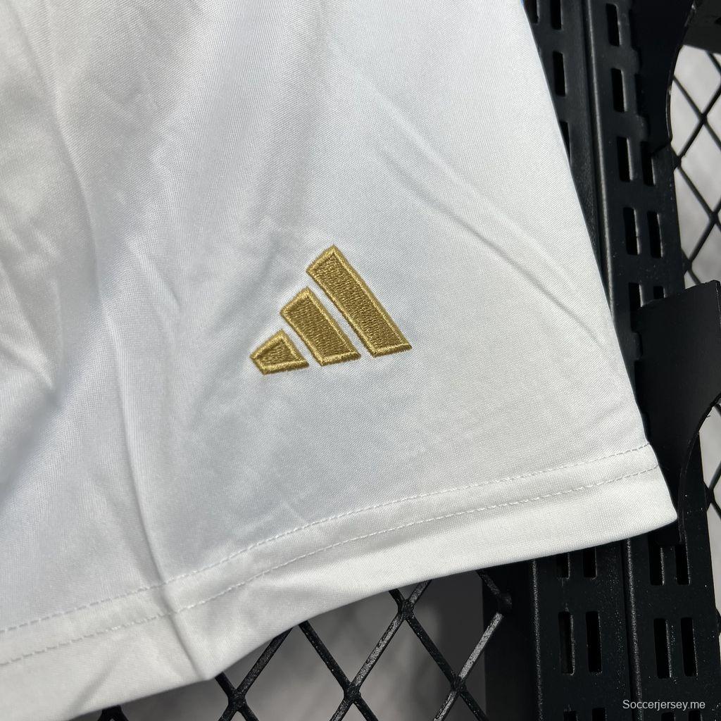 2024 الأرجنتين 2024 شورت أبيض منزلي قصير أبيض
