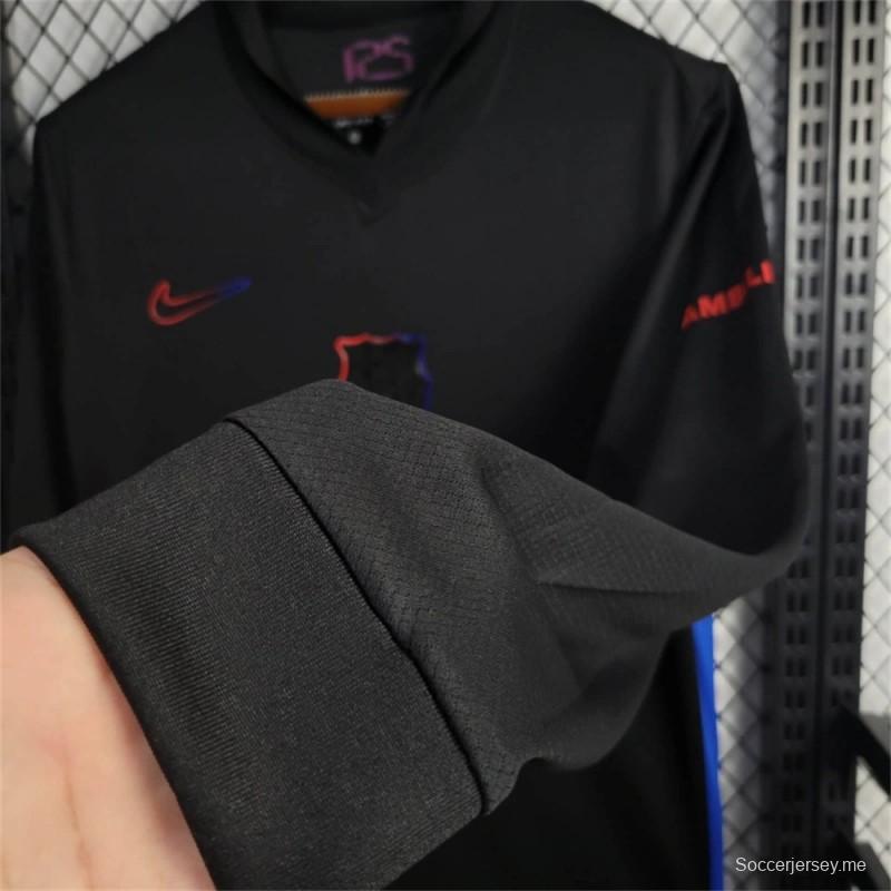 2024/25 2024 قميص برشلونة Away أسود بمناسبة مرور 125 عاماً على تأسيسه