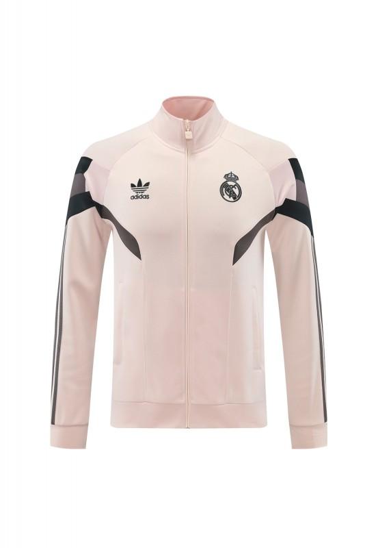 24/25 ريال مدريد 24/25 جاكيت وردي فاتح بسحاب كامل + بنطلون طويل