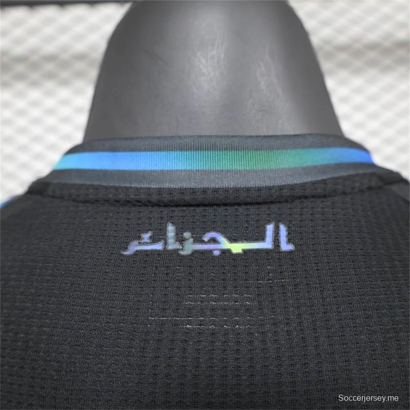 2024 نسخة اللاعب الجزائري 2024 قميص المنتخب الوطني الجزائري الأسود الخاص