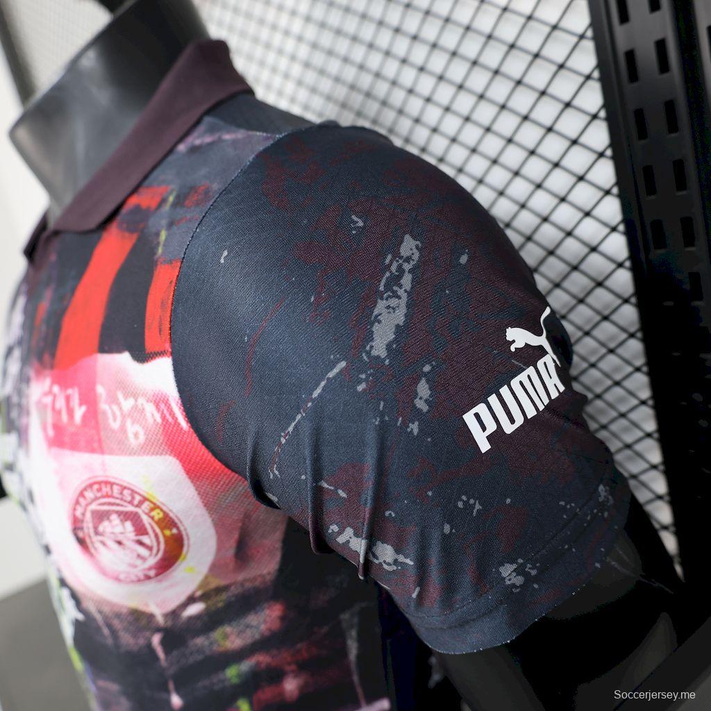 2025/26 نسخة اللاعب 2025/26 قميص مانشستر سيتي باللون الأسود إصدار خاص بالألوان السوداء