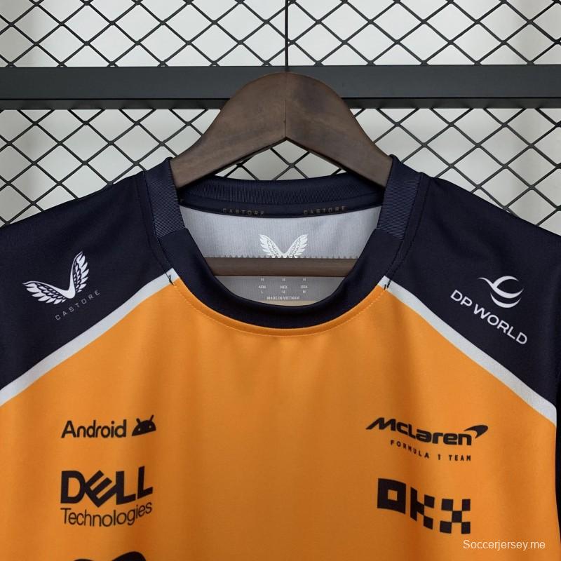 تي شيرت مكلارين فورمولا 2025 فورمولا 1 برتقالي/أسود مكلارين