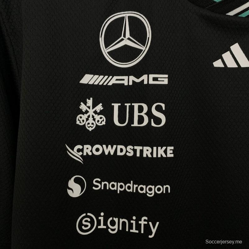 تي شيرت فورمولا 2025 فورمولا 1 AMG أسود