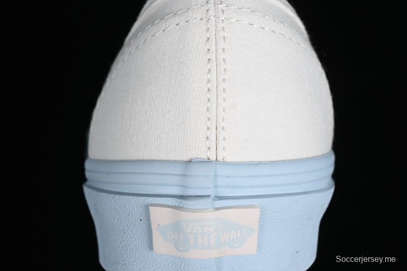 Vans Authentic White Blue Canvas Skate Shoes - VN0009PVEAK