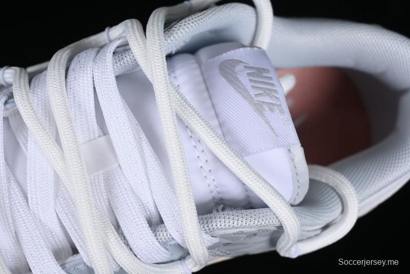 Nike Dunk Low Retro SB Casual Skate Shoes in Light Grey Blue with Silver Swoosh and Deconstructed Straps - HF0730-160