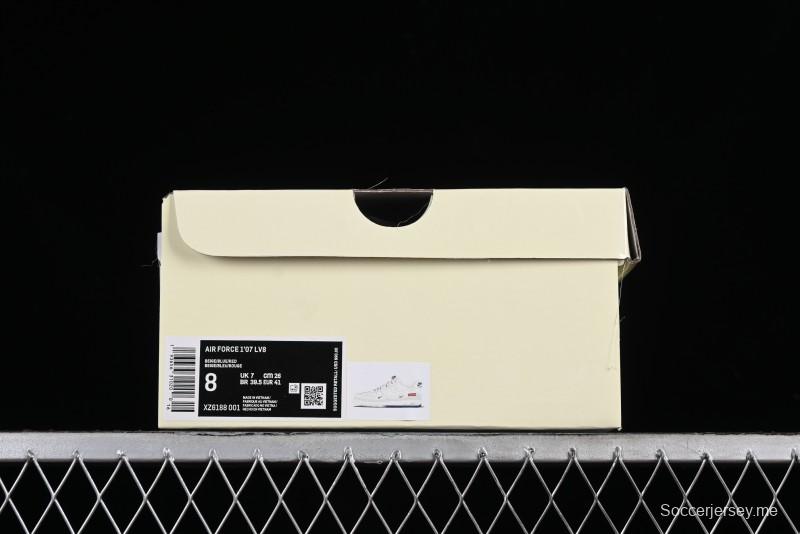 Nike Air Force 1 '07 Low Supreme Collaboration - White Blue Color Block Low-Top Casual Sneakers - XZ6188-001
