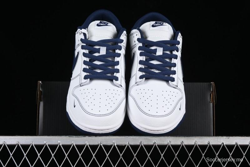 Nike Supreme x SB Dunk Low Collaboration - Navy Blue Anniversary High-End Custom Low-Top Casual Skate Shoes - DY1503-005