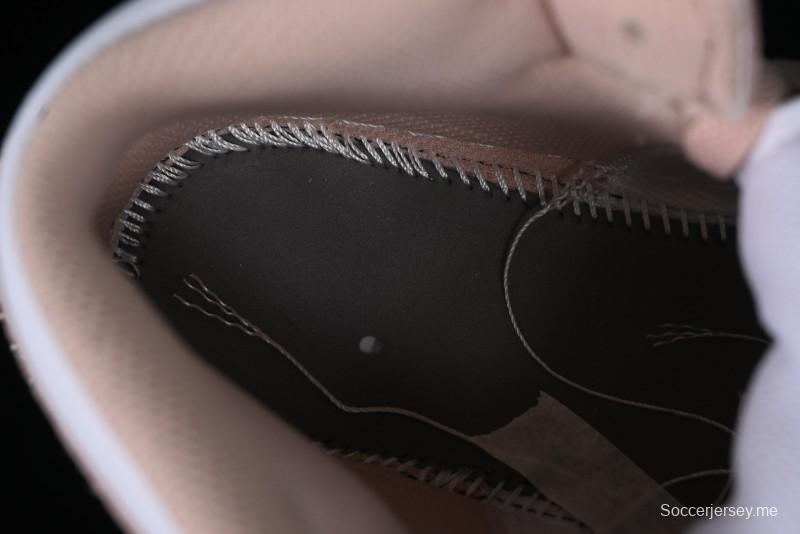 Nike Air Jordan AJ1 Mid Basketball Shoes in White Pink - FN7432-161