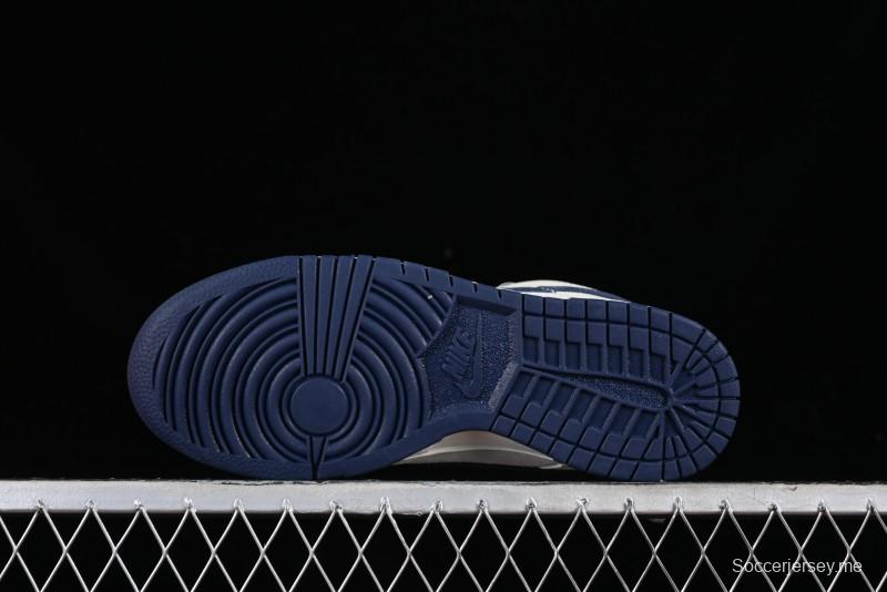 Nike SB Dunk Low LV Collaboration - Suede Navy Blue Anniversary High-End Custom Low-Top Casual Skate Shoes - FC1688-134